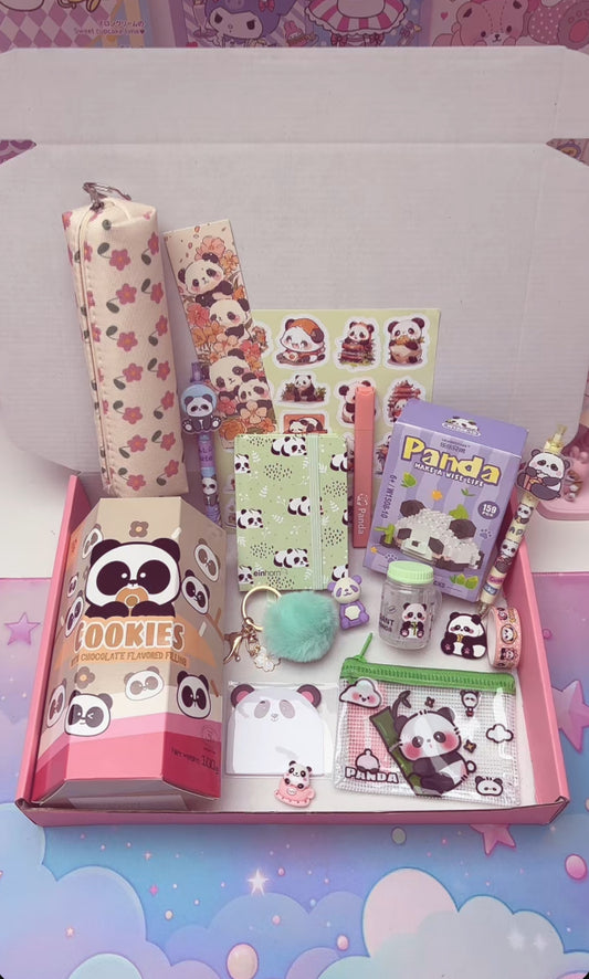 Box à thème Panda parme