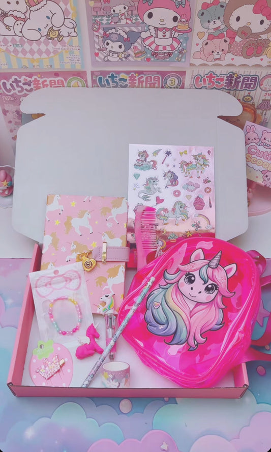 Box à thème Licorne fluo