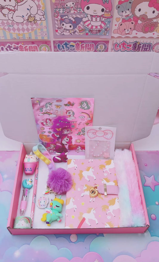 Box à thème Licorne rose