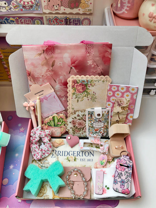 Box à thème Bridgerton rose