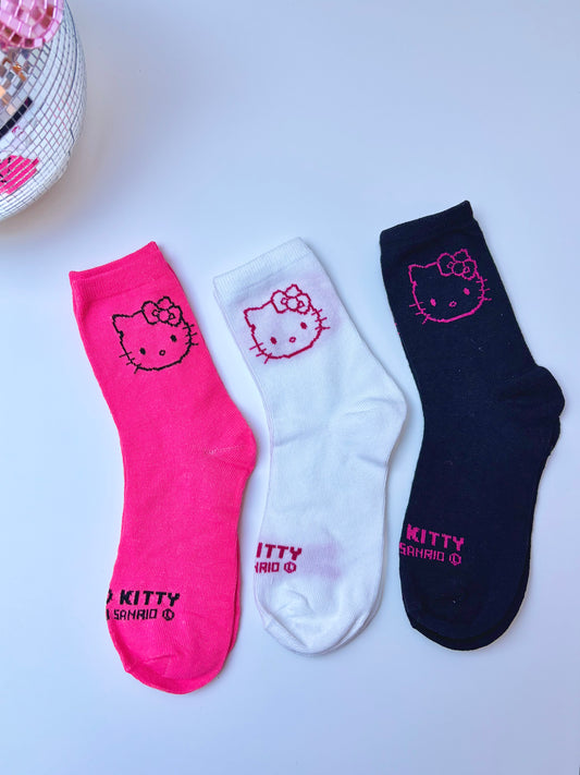 Chaussettes Hello Kitty fluo